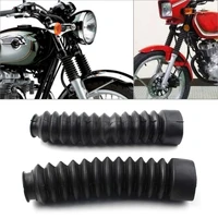 225mm black front fork dust cover boots shock absorber black rubber with rings pair universal for suzuki gn125 gs125 for harley