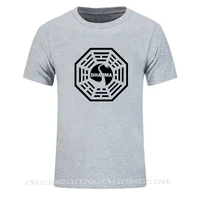 lost dharma initiative mens extended tshirt oversized fashion casual short sleeved printed tee shirt for men custom