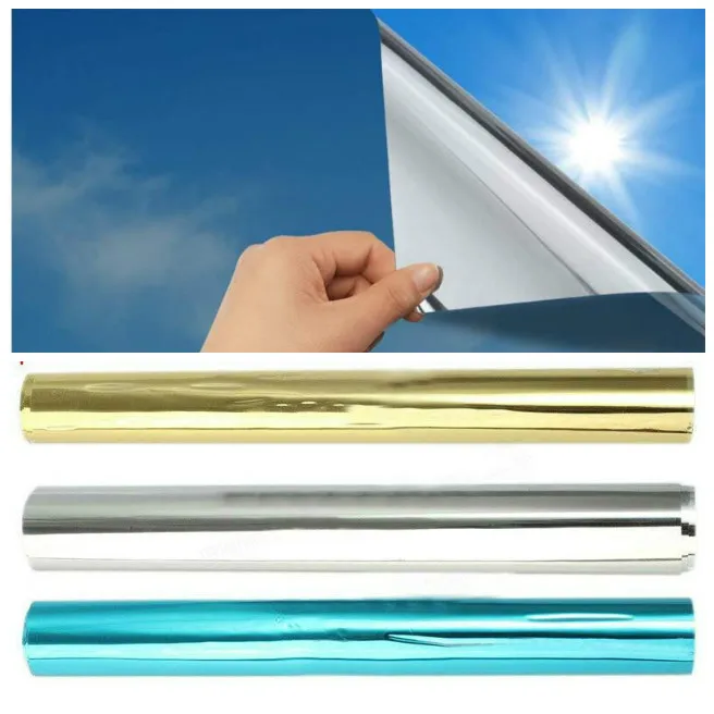 

UV Blocking Mirror Reflective Window Film Silver One Way Vision Solar Window Tint Glass Vinyl Privacy Sticker DIY Decor for Home