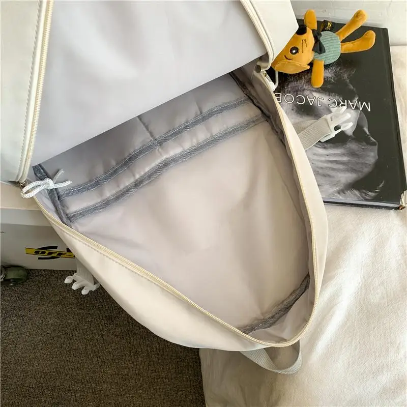 

Unisex Waterproof Nylon cloth Backpack Korean Large capacity School bags for students Fashion Personality Pure color Travel bag