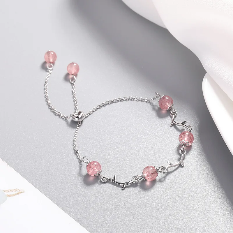 

YPD73 Elegant Gold Color Branch Chain Bracelets for Women Champagne Crystal Flower Plum Charms Bracelets Bangles Wedding Party