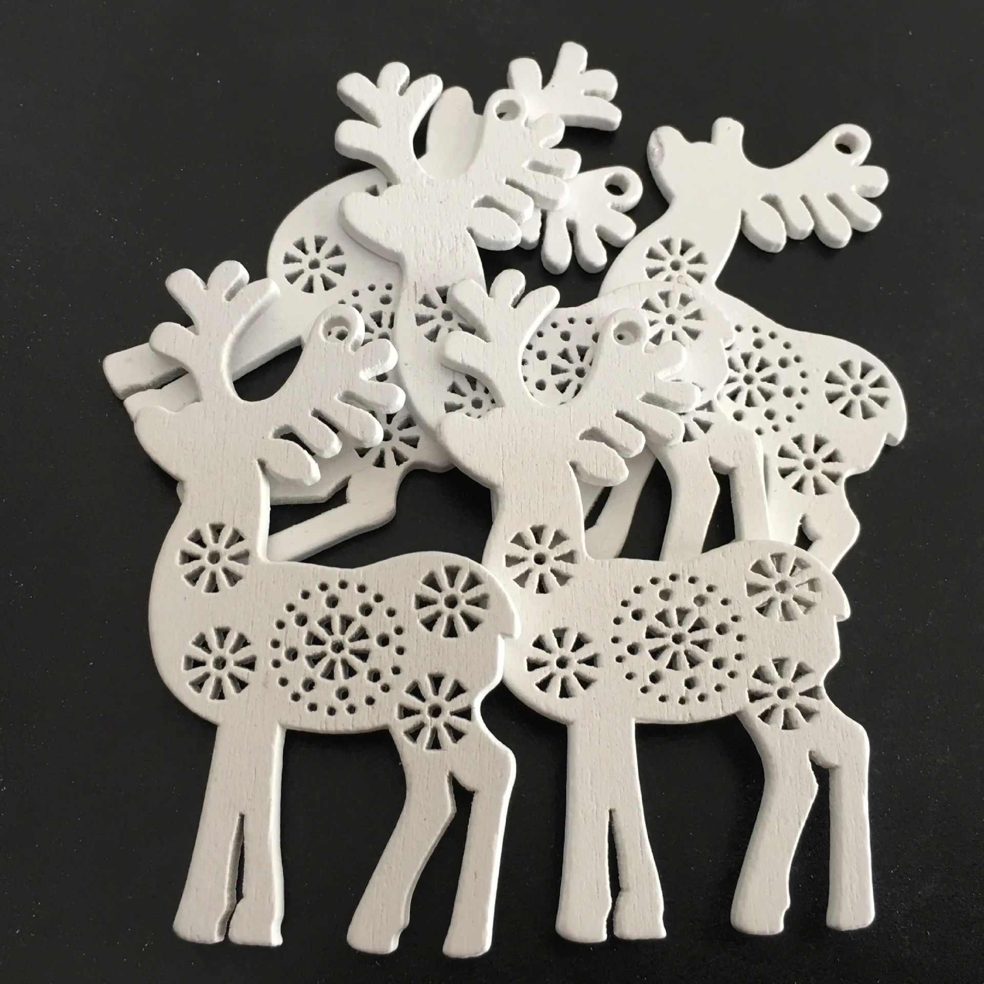 10 шт. белые и красные деревянные рождественские украшения Подвески из дерева