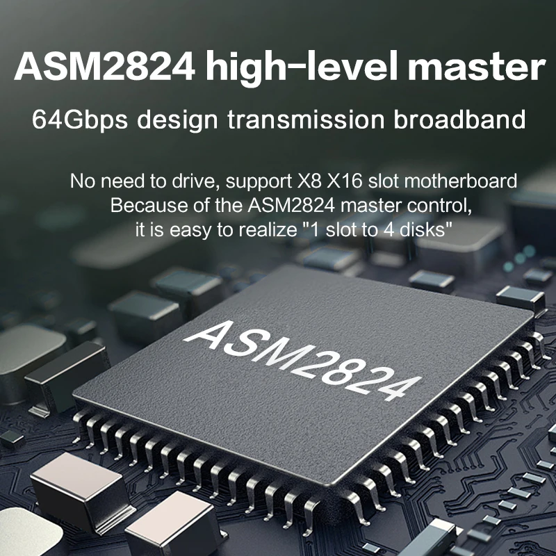 JEYI X4X4 4 * NVME PCIE 3 0 GEN2 TO ASMEDIA 2824 ASM2824 U.2 SSD PCI E GEN3 X8 PCIE3.0 PCIEX16 PCIEX8 PCIENVME 4XPCIE 4XNVME|Платы