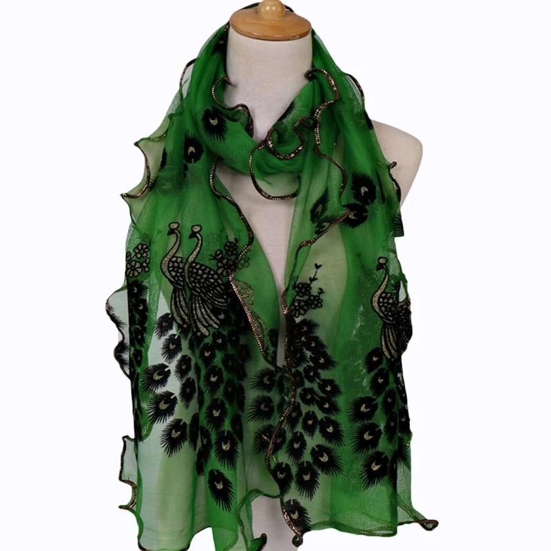 Новый дизайн Для женщин шифоновое павлиньи перья цветы вышитые кружева стильный