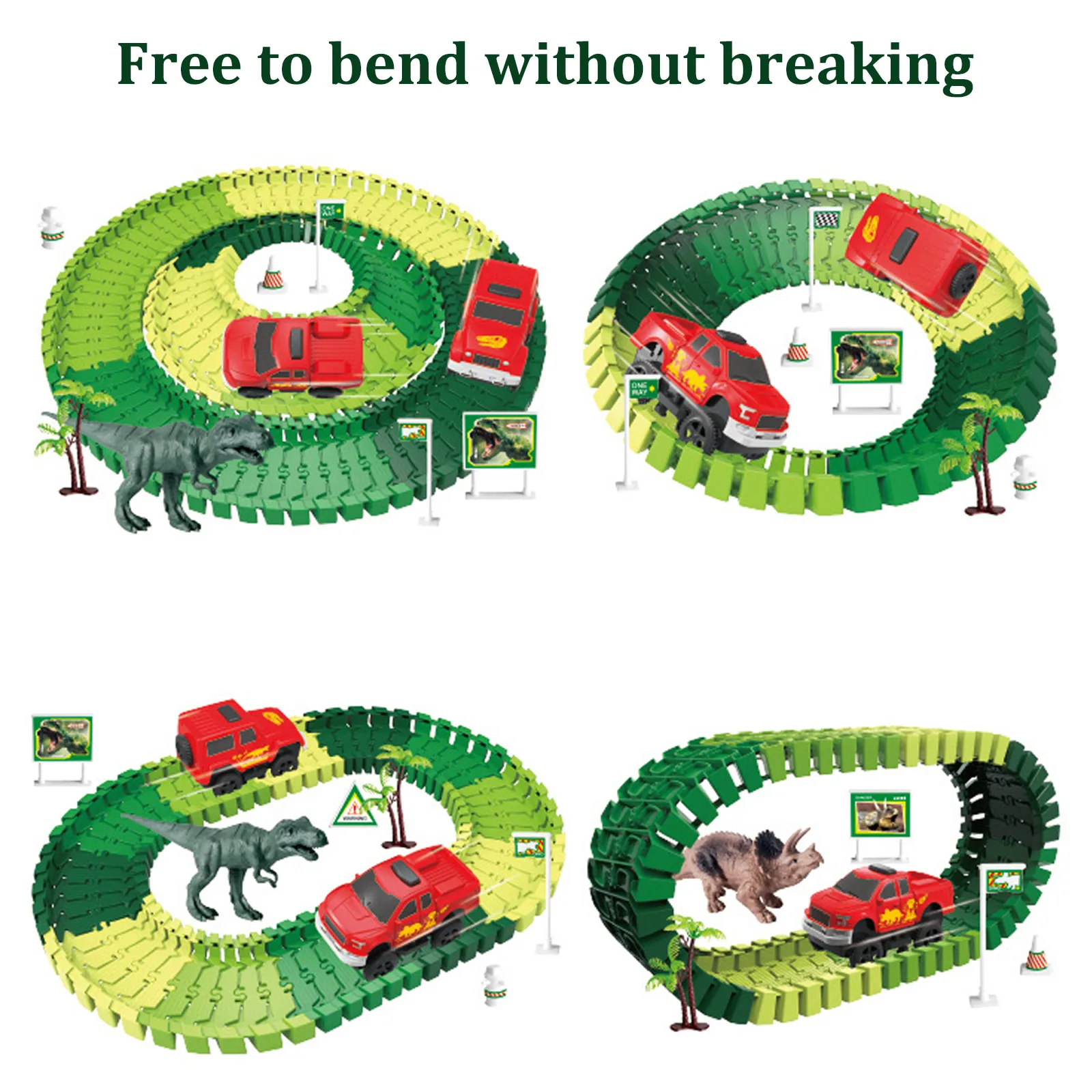152 шт детский набор сделай сам гибкий динозавр железнодорожного пути гоночный