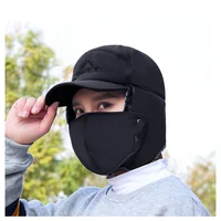 trend winter thermal bomber hats men women fashion ear protection face windproof ski cap velvet thicken couple hat