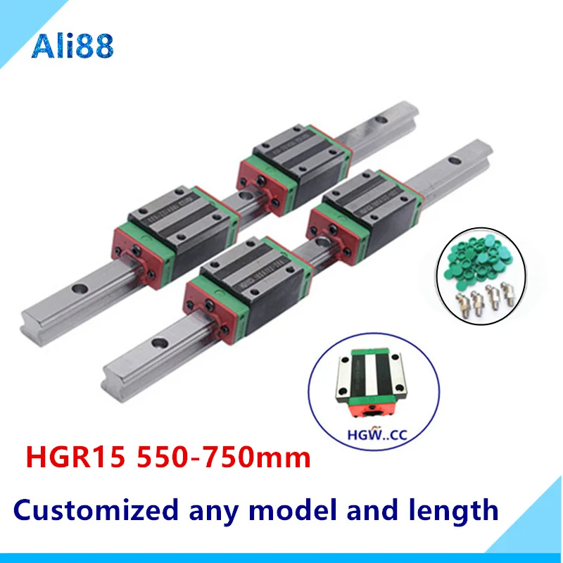 Направляющая для линейных рельсов HGR15 HGH15 любой длины + 4 шт. HGH14CA линейный
