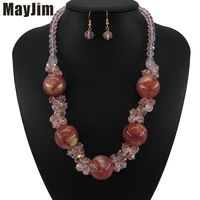 statement vintage choker crystal necklace women natural pattern bohemia big bead chain necklaces pendants fashion