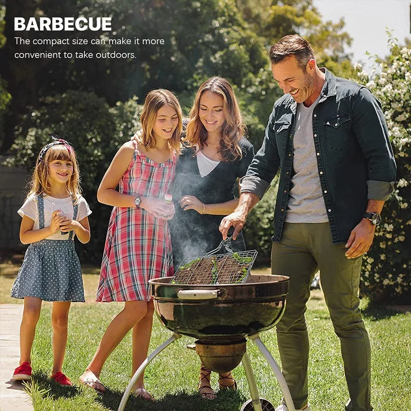 Barbecue Grilling Basket Portable Stainless Steel Grill Folding BBQ Net Accessories with Wooden Handle |