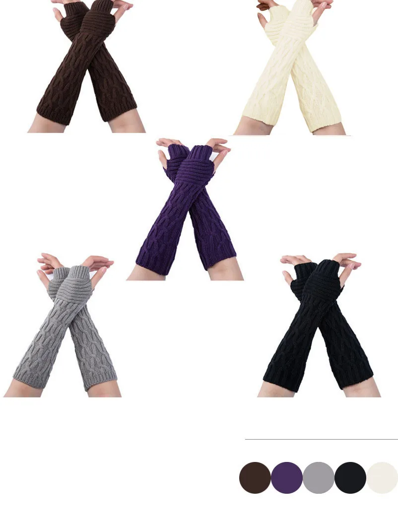 

Fashion New Women Girl Winter Hand Wrist Arm Gloves Warmer Knitted Long Fingerless Gloves Mitten Guantes Invierno Mujer Luvas