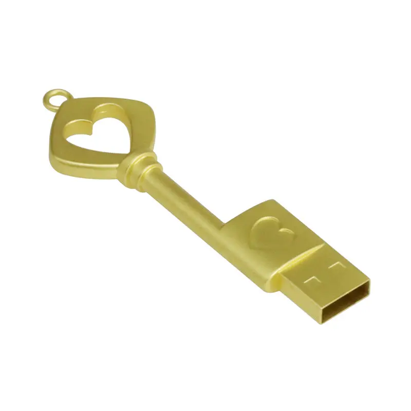 Сердце ключ USB флэш-накопитель ювелирные изделия Алмазный ключ ручка-накопитель 4G 8GB 16GB 64GB Флешка карта памяти Usb флешка водонепроницаемый металлический ключ