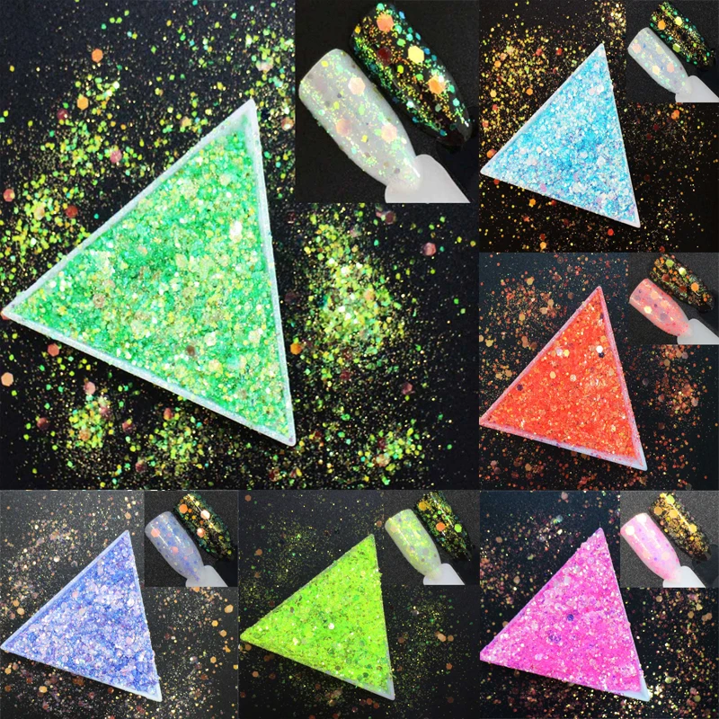 10 г/упак. смешайте с шестигранной формы пайетки переливчатая Радуга блестящие