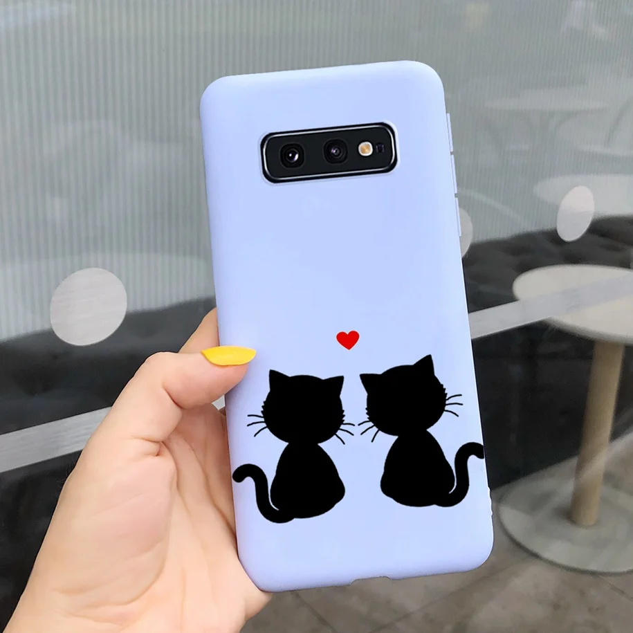 Чехол для Samsung Galaxy S10 Plus S10e + чехол с простым любовным сердцем мягкая задняя защита