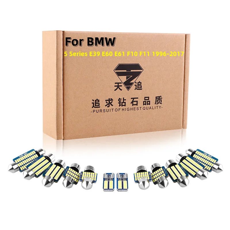 

Auto Bulb Accessories For BMW 5 Series E39 E60 E61 F10 F11 1996-2017 LED Interior Map Dome Trunk Glove Box Light Kit