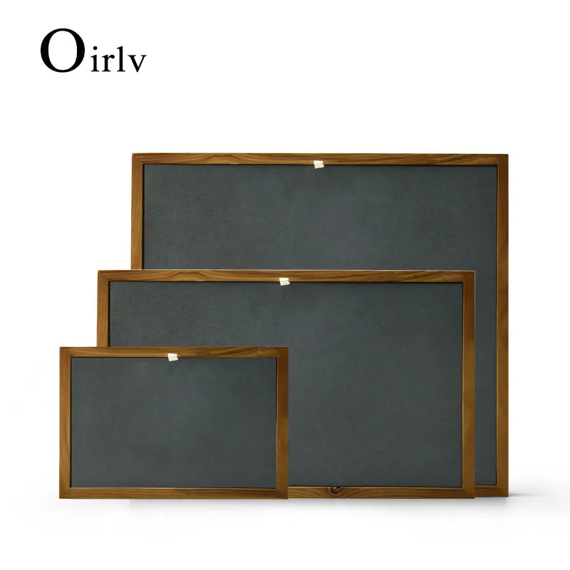 Oirlv New Solid Wood Jewelry Display Stand with Microfiber Ring Pendant Bangle Display Tray Table Set 2 Color Showcase Exhibitor