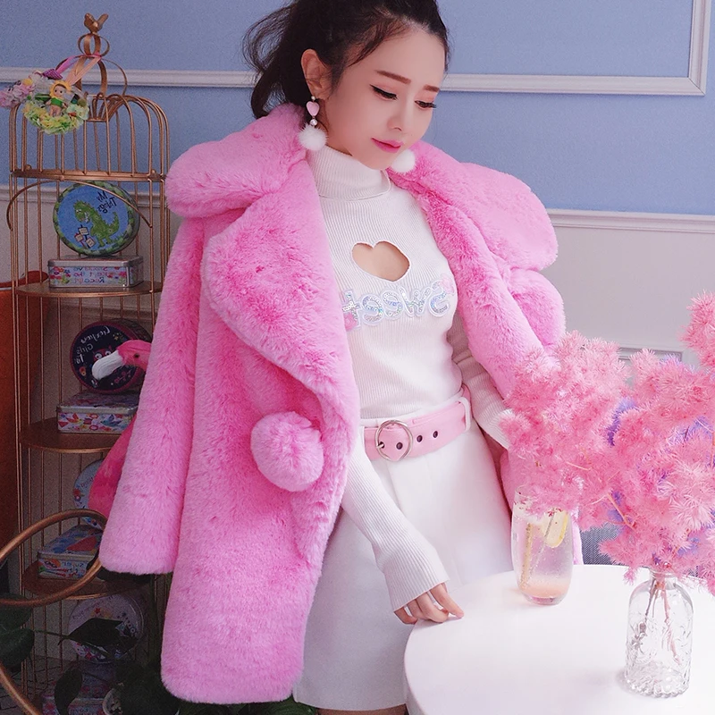 

Женские пальто с длинным рукавом и v-образным вырезом из искусственного меха на зиму и осень, Новая высококачественная модная теплая верхня...