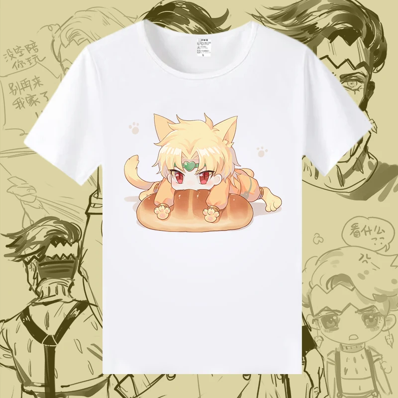 Футболка с коротким рукавом для мужчин и женщин топ в японском стиле аниме Джоджо