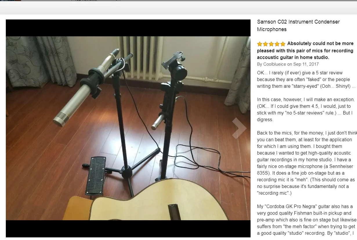 Микрофон Samson C02 конденсаторный сверхчувствительный микрофон для записи музыки