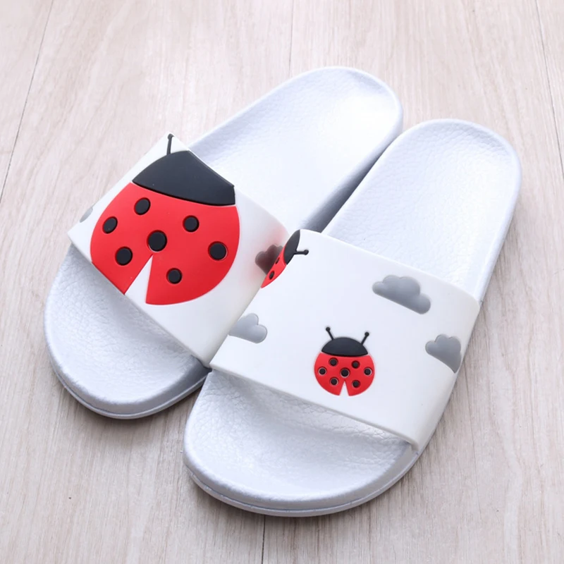 

Women bathroom shower slippers flat Anime house slippers Parent-child shoes Transparent Solid slides for women