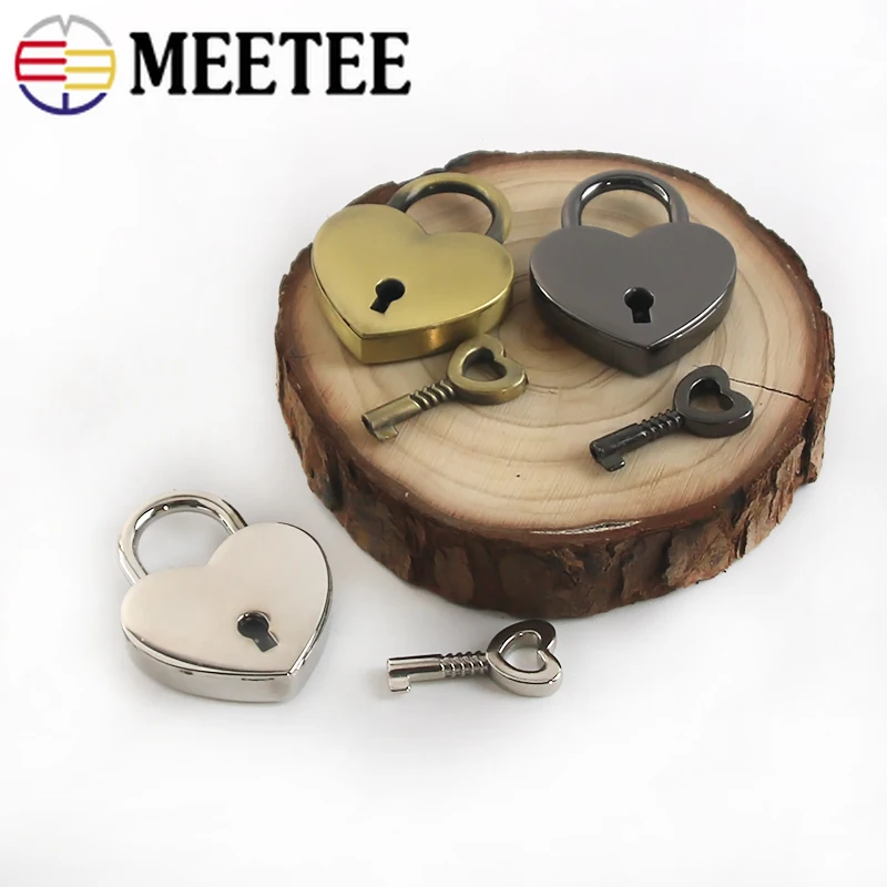2/5 шт. Meetee металлическая застежка в форме сердца закручивающийся замок с ключом DIY