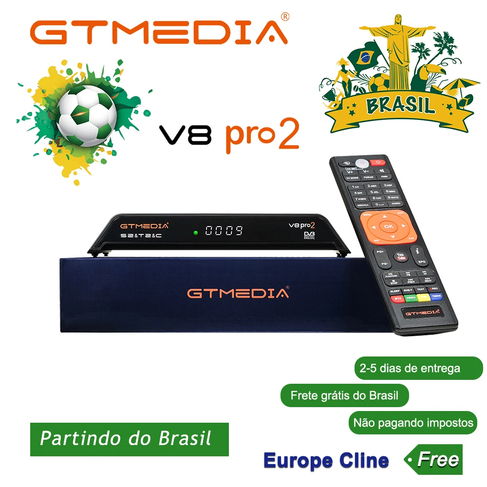 GTmedia V8 Pro 2 приемное устройство DVB-S2 DVB-C DVB-T2 Встроенный Wi-Fi, H.265 Поддержка IPTV PowerVu DRE и Biss key спутниковый ТВ приемник 1080P