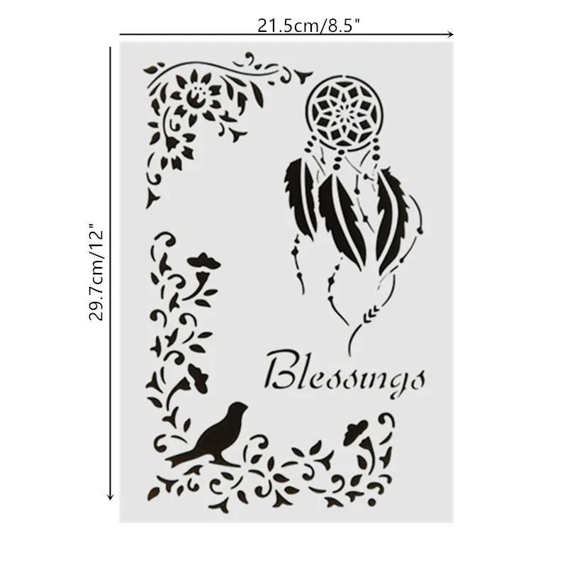 DIY живопись А4 Размер благословение дизайн художественные трафареты шаблон для