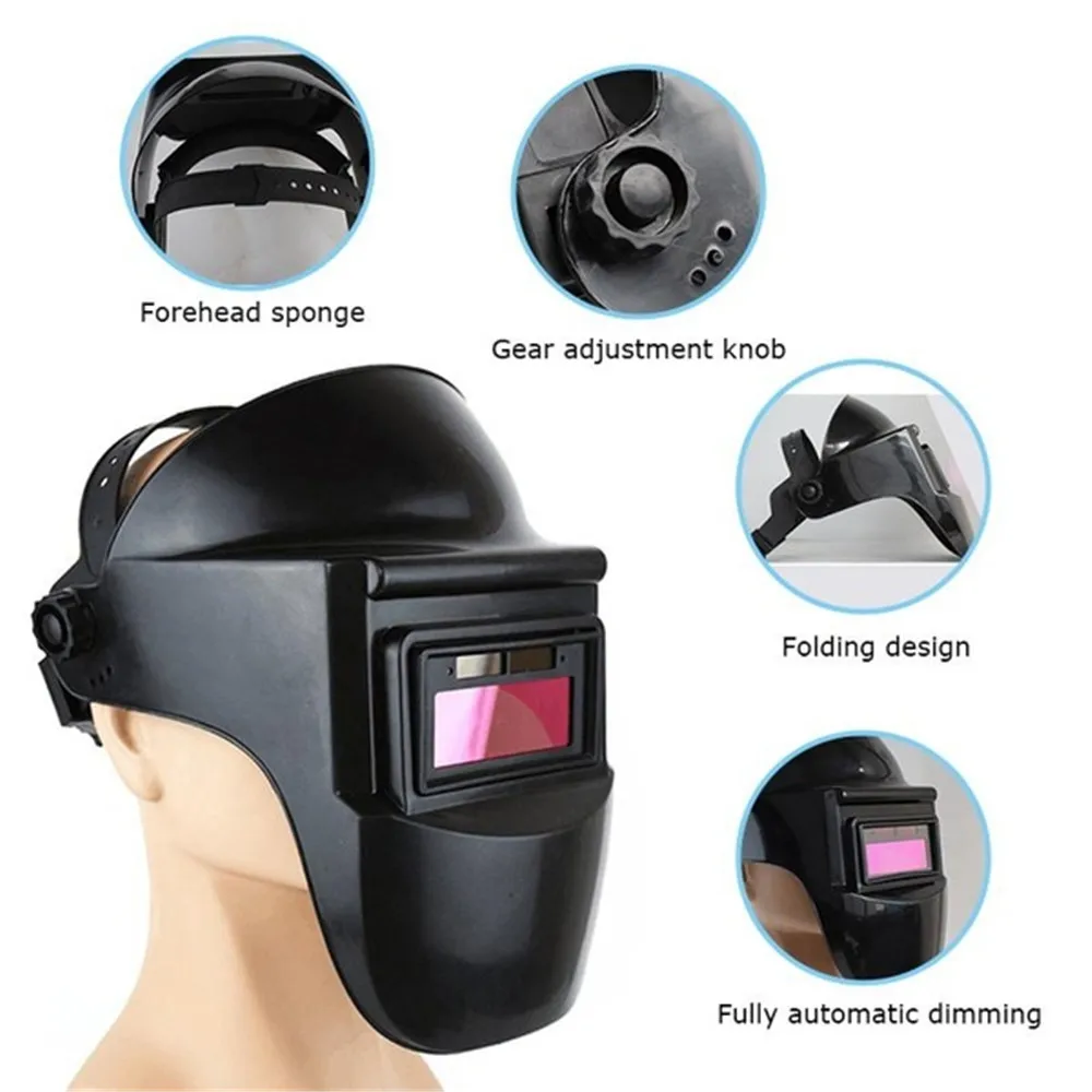 Auto Darkening Welding Helmet Mask Adjustable Shade Welder Solar Power Supply Cap Dropshipping Welding Equipment  - buy with discount