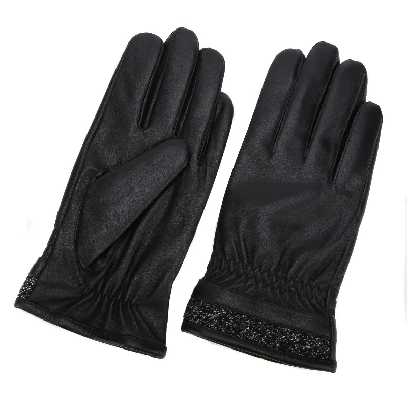 

Перчатки мужские из овечьей кожи, весенне-осенние, черные