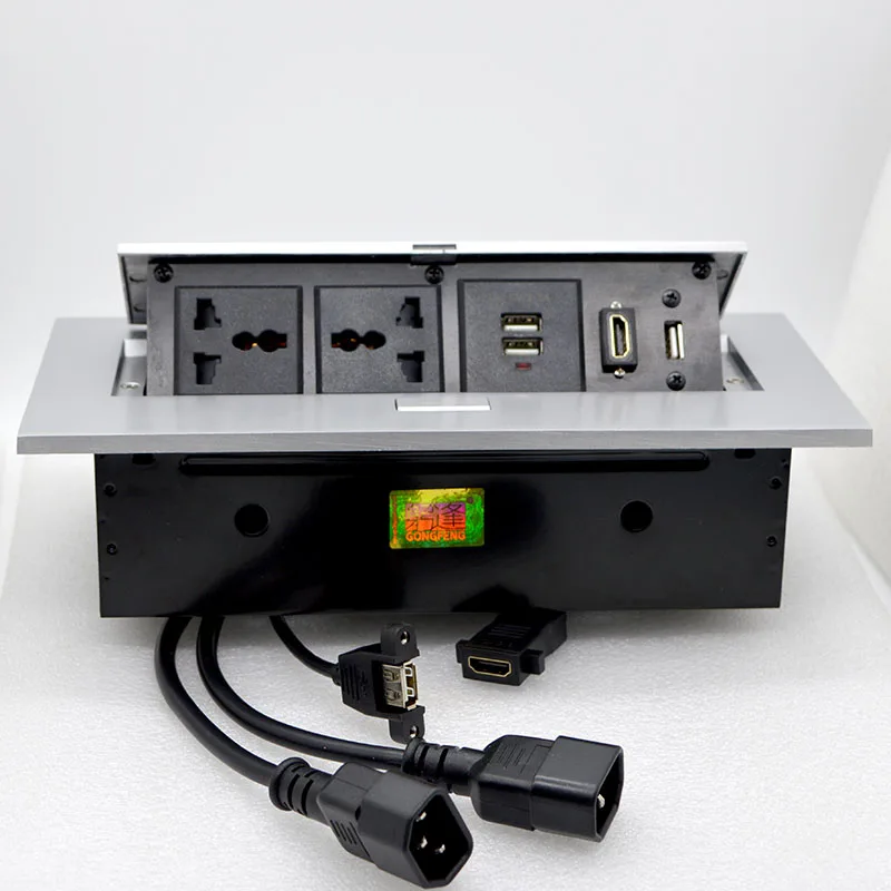 Tomada Multimídia Universal para Mesa Portátil com Conexão Usb para Escritório Conferência e Soquete para Mesa Soquetes elétricos