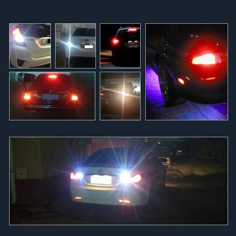 1 PCS Car LED Bulb P21W Ba15s 1156 PY21W Bay15d 1157 Turn Signal Light 12V 5730 Chipset 7500K Auto Tail Brake Parking Lamps images - 6
