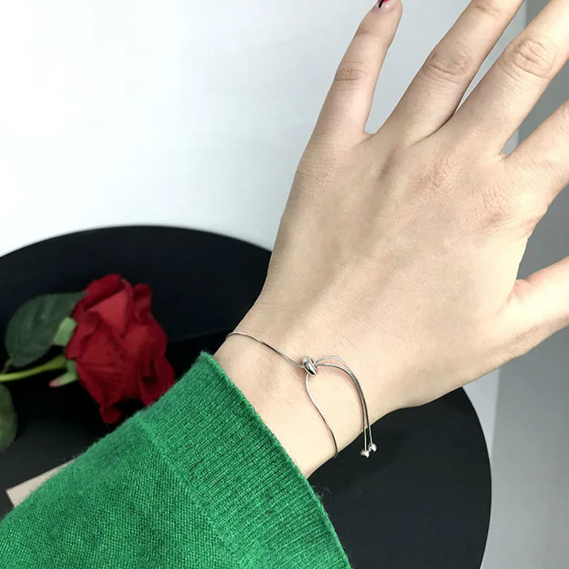 Серебряный Цвет браслет для женщин двойной жемчужные бусы регулируемый змеиные