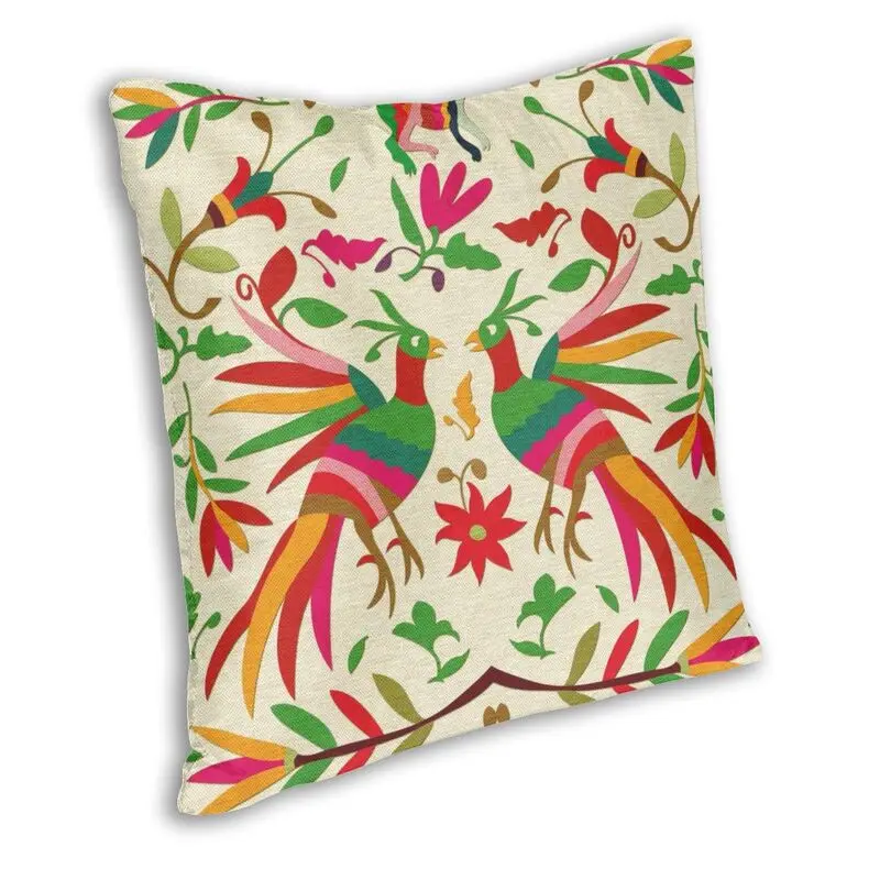 Otomi Birds Mexican Flowers Embroidery Throw Pillow for Living Room Folk Floral Texture Nordic Cushion Cover Velvet Pillowcase | Дом и сад