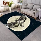 Постельные принадлежности, выход, Death Moth, ковер для гостиной, готический череп, нескользящий коврик для пола, коврик с бабочкой, коврик с Луной и звездами для спальни