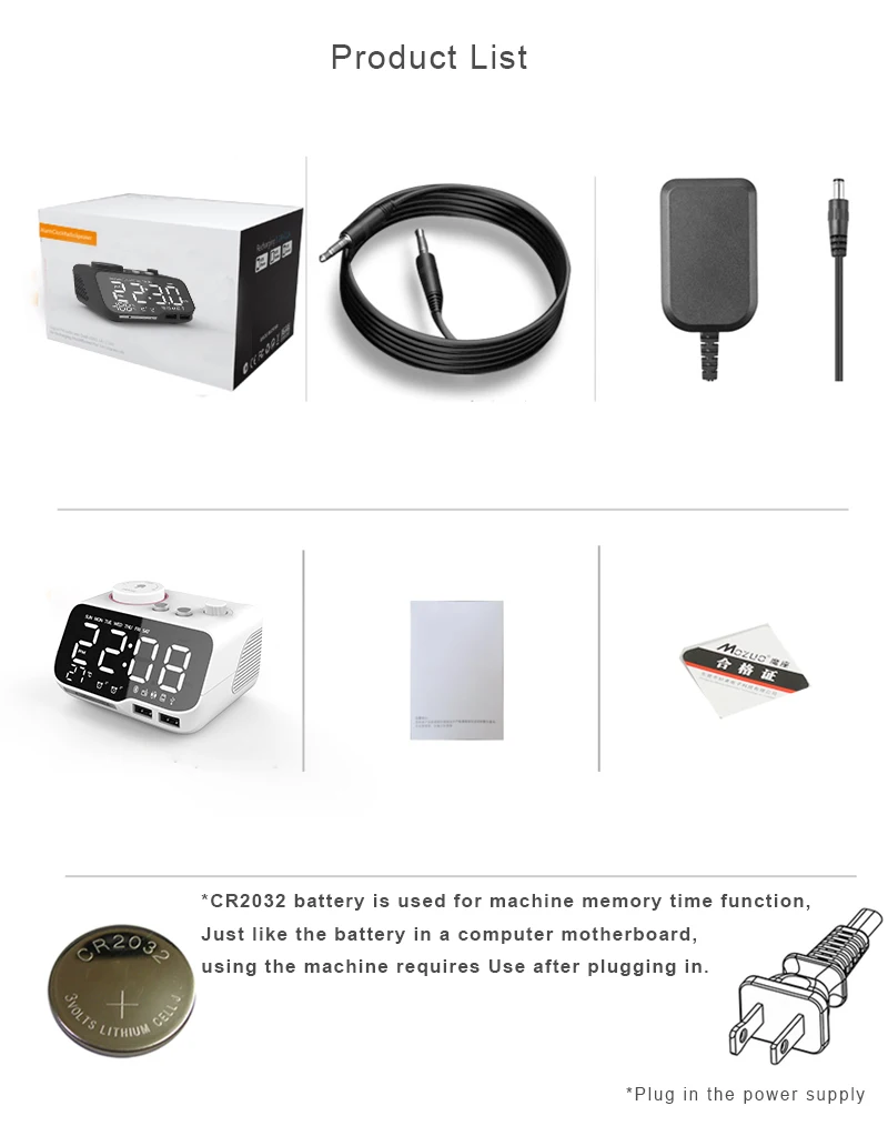 [Upgrade Version] Digital Alarm Clock Bluetooth 5.0 Wireless Speaker with USB LED FM Radio Temperature Snooze | Электроника