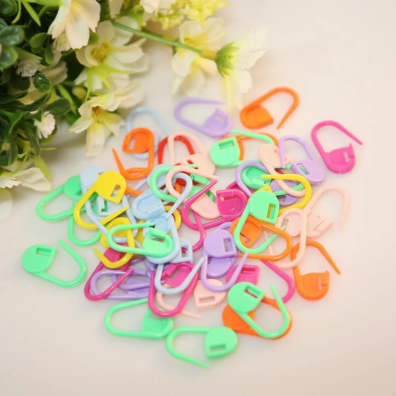 50 шт./компл. красочные пластиковые спицы для вязания крючком маркеры защелка