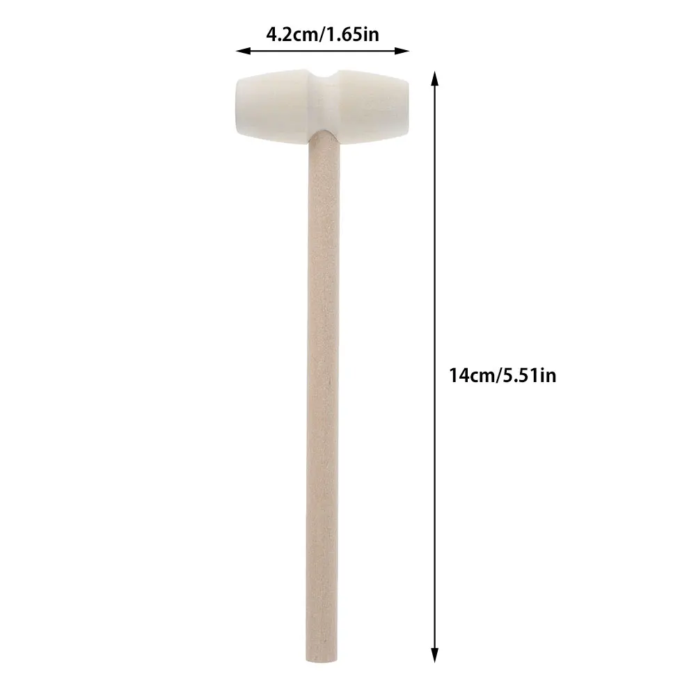 Mini martillo de madera para niños, 140x42mm, cangrejo, langosta, mariscos, galletas, bolas, juguete, mazo de madera de repuesto, 30 Uds.