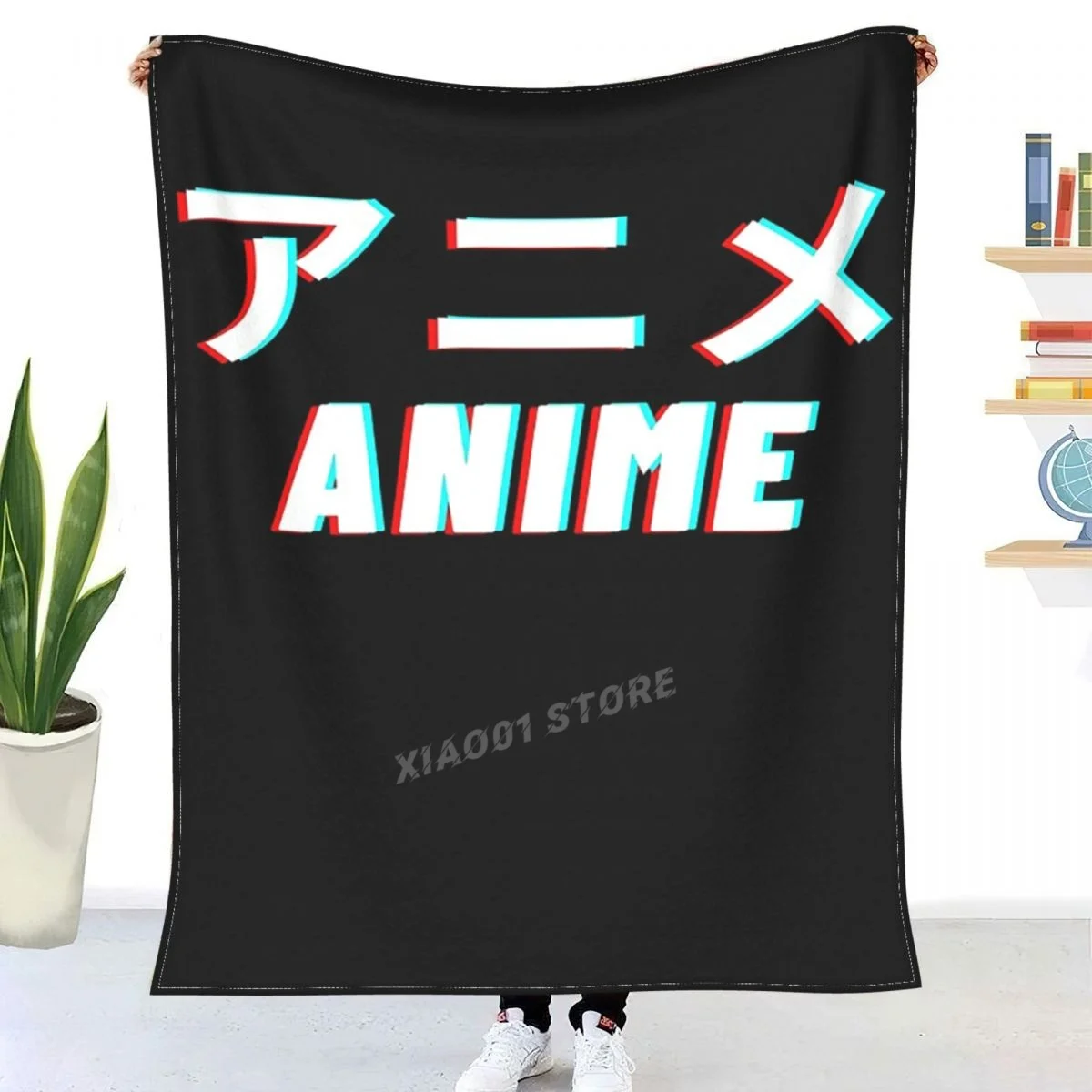 

Anime Japanese Kanji Letters Throw Blanket Sherpa Blanket Bedding soft Blankets