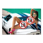 Настенный поп-плакат с рисунком, Привлекательная модель автомобиля, горизонтальная картина для декора гостиной, спальни