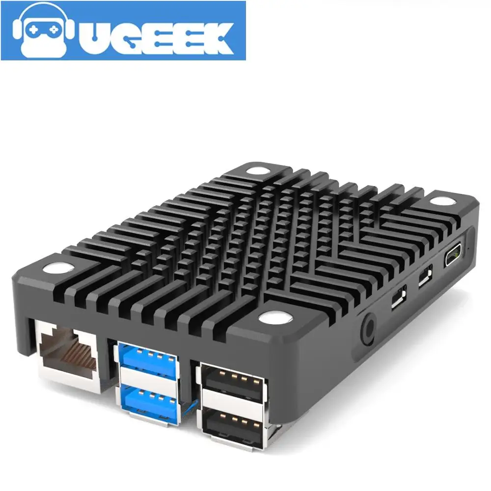 UGEEK New! Ультратонкий чехол с ЧПУ из алюминиевого сплава для Raspberry Pi 4B 3B +