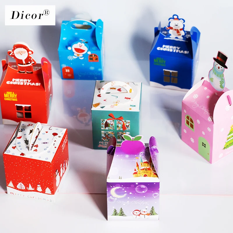 12 шт в форме дома рождественские конфеты подарочные пакеты Рождественская елка