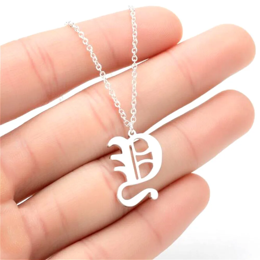 

316 Stainless Steel Gold Necklace Specially Designed Initial Necklace A / B / C / D / E / F Charms Women Jewelry Letter Necklace