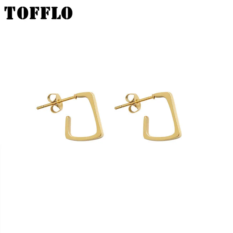 

TOFFLO ювелирные изделия из нержавеющей стали индивидуальные геометрические серьги Модные Висячие серьги для женщин BSF333