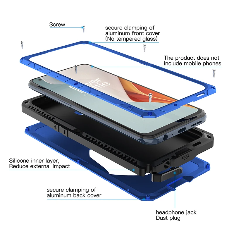 phone case for oneplus nord n100 shockproof cover heavy duty protection armor metal coque for1 nord n10 5g with tempered glass free global shipping
