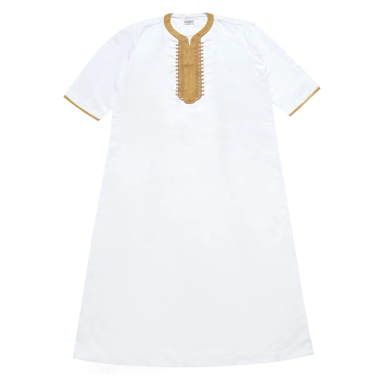 Muslim Men's Abaya White Jubba Thobe High Quality Long Dress Islamic Arabic Caftan Robe Djellaba Dubai Ethnic Teenagers Clothes