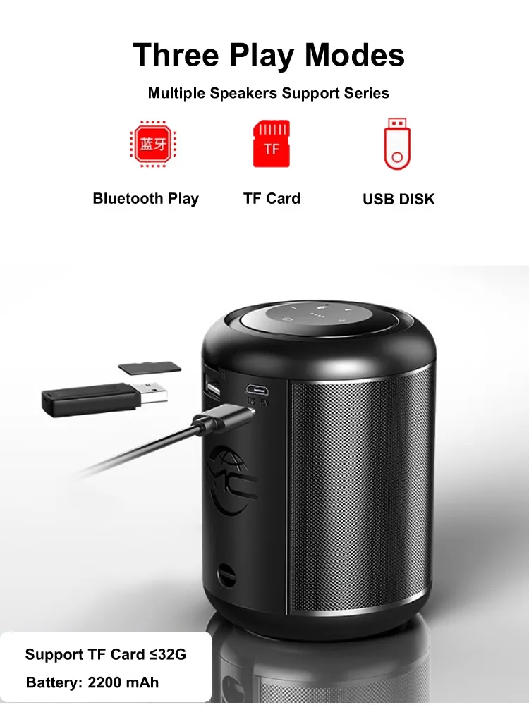 mini portable bluetooth speakers box v8 subwoofer stereo shocked hifi sound office handsfree fm tf usb aux outdoor audio player free global shipping