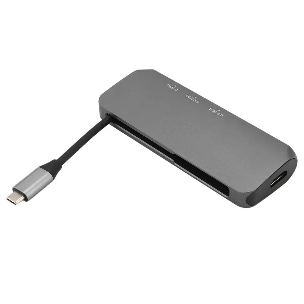 

Type-c Docking Station Multiple Ports USB HUB 3.0+HDMI-compatible+Secure Digital TF Card Reader Multi-function USB Splitter
