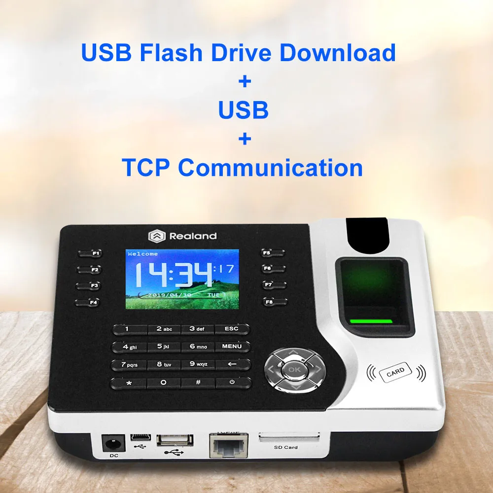 2 4 дюйма TCP/IP/USB RFID отпечатков пальцев биометрическая посещаемость машина система
