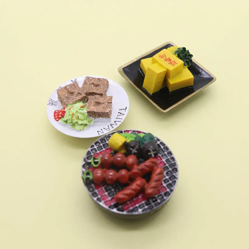 Магнит на холодильник Тайваньская тарелка для еды барбекю тарелки пустыни