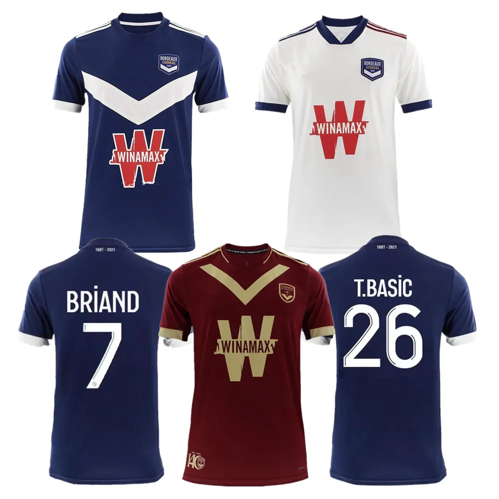 

2021 2022 Jersey Girondins Bordeaux 140th Anniversary Jersey S.KALU T.BASIC BRIAND OUDIN ADLI soccer jerseys Football Shirt