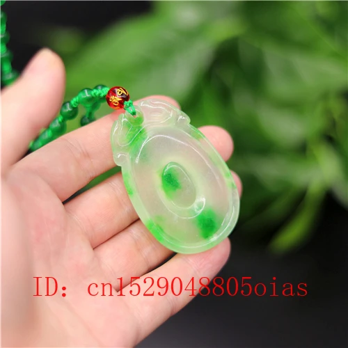 Натуральный зеленый изумруд нефрит Дракон кулон бусины ожерелье очарование